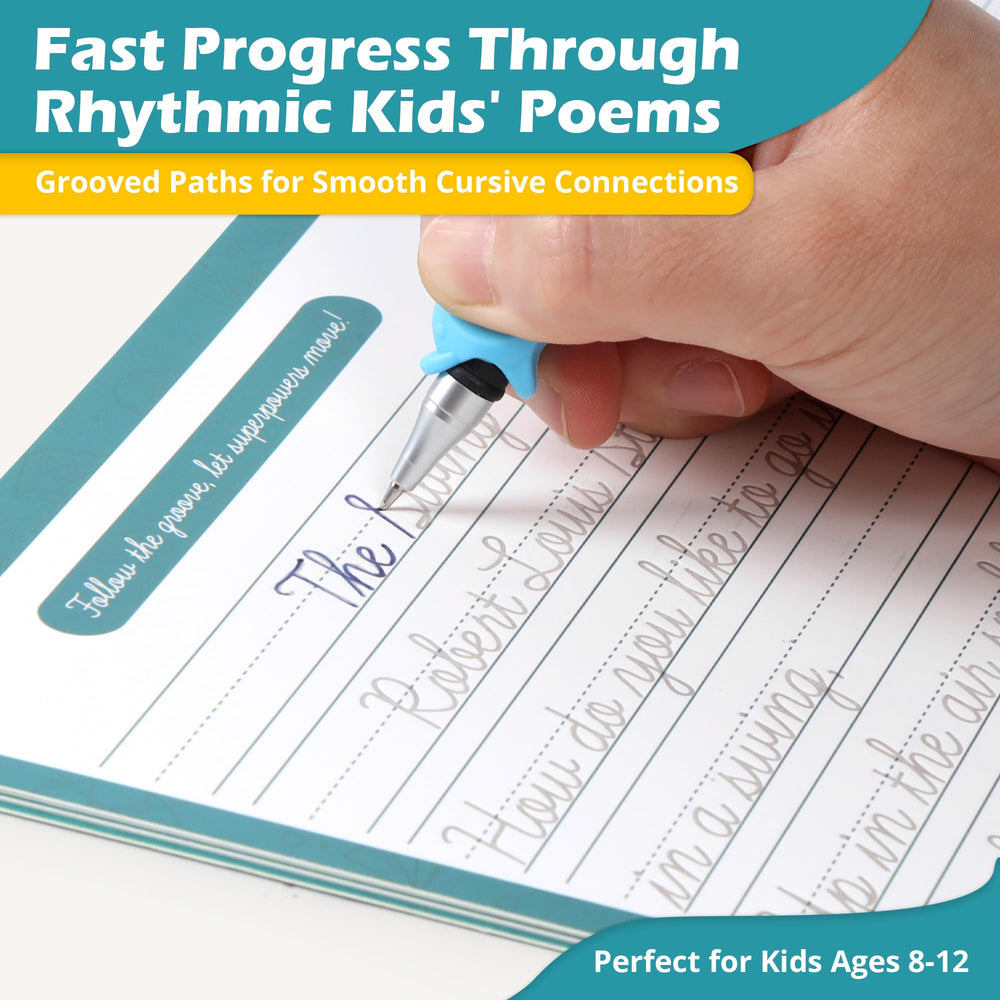 Cozodome cursive mastery progress page illustrating step-by-step skills
