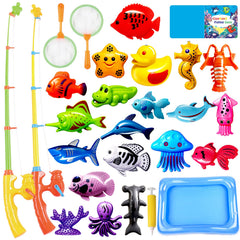 CozyBomB magnetic fishing toy set with 20 fishes enhances hand eye coordination