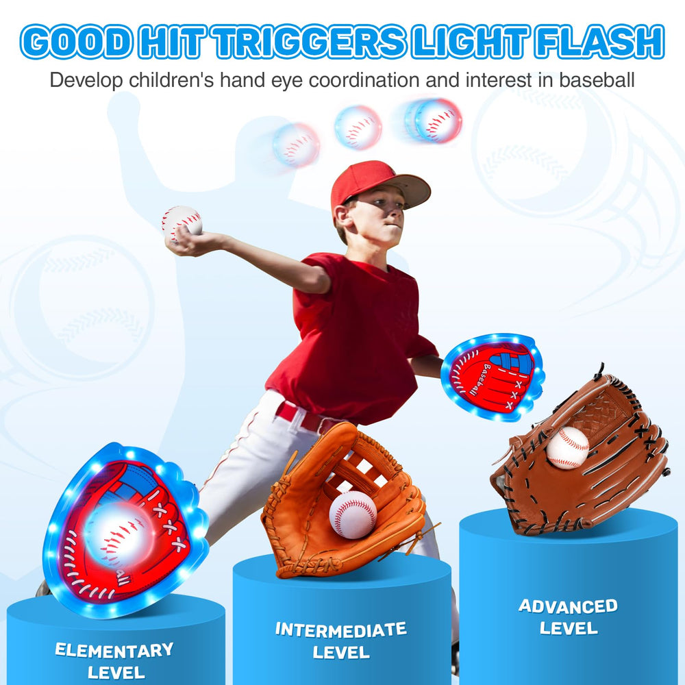 CozyBomB soft baseball gloves with LED accents improve visibility during play