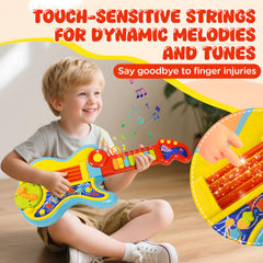 Cozybuy sensor strings simulate real guitar feel with safe, soft touch.