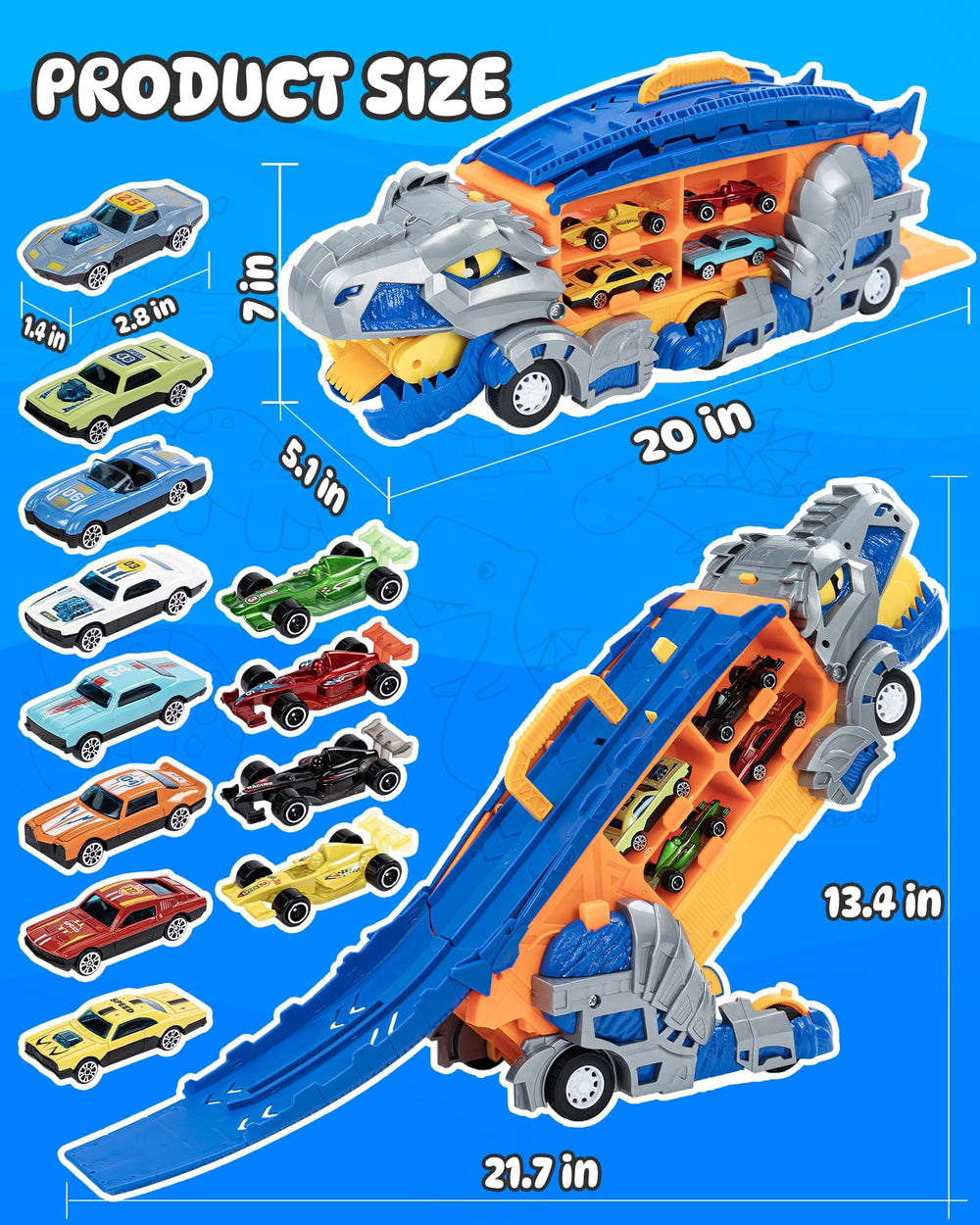 Cozycharm extra-long dual-track ramp adds extended competition action.