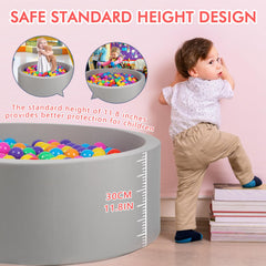 COZYTRAUM foam-bottom ball pit offers comfortable cushioning during indoor or outdoor play.