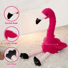 CozyWorld soft-material flamingo plush is cuddly and kid-friendly.
