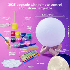 CPLA paint brush and palette for personalized moon patterns and colors.