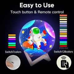 CPLA Moon Lamp remote control with color options and cycling mode.