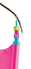 Cra-Z-Art hair beader comb makes bead placement quick and precise.