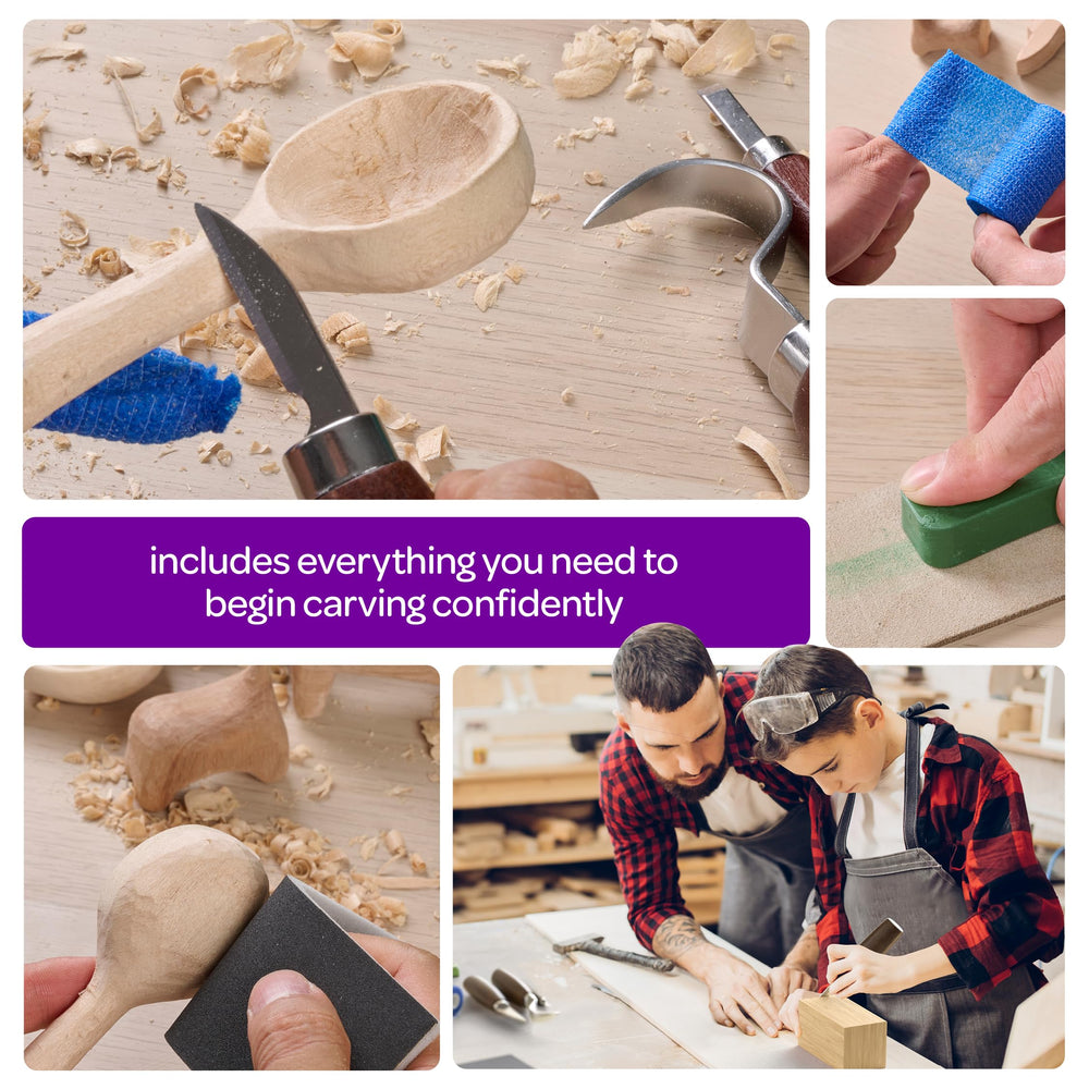 Craft Culture cut-resistant tape protects fingers during carving sessions.