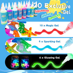 Craft Spot mini glass bottles display finished water elves attractively.