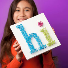 Craft-tastic pins and thread set supports precise string art.