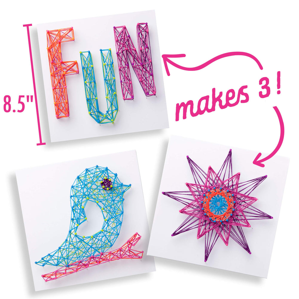 Craft-tastic Fun canvas string art encourages personal designs and pride.