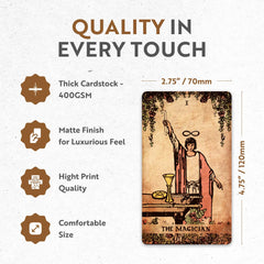 CRAFTERIAN Classic Tarot Set intricate illustrations highlighting archetypes for study.