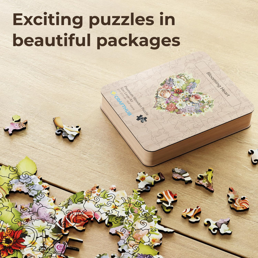 CRAFTHUB Flowers puzzle shown as wall art display