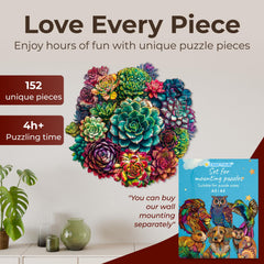 CRAFTHUB Flowers puzzle 152 pieces highlighting precise laser-cut construction.