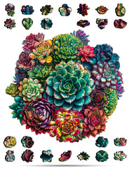 CRAFTHUB Flowers puzzle A3 mandala with succulent motifs for relaxing evenings.