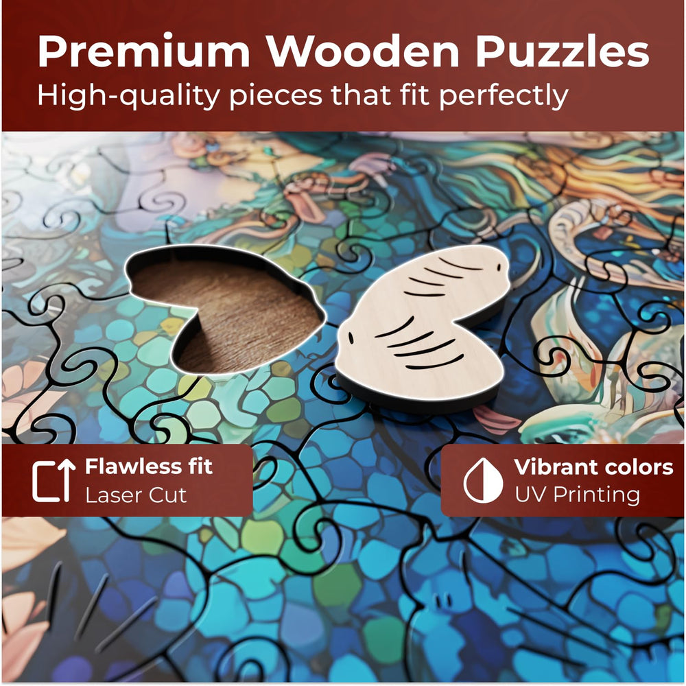 Crafthub puzzle on table illustrating compact 10.9 by 10.9 inch size.