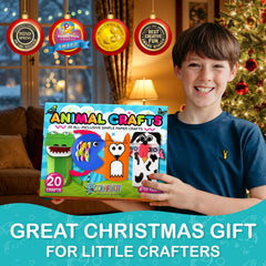 Craftikit 20-animal crafts contents neatly organized for easy setup