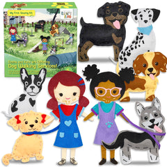 Craftiloo 8 pre-cut dogs sewing patterns for easy beginner projects kids ages 8-12.