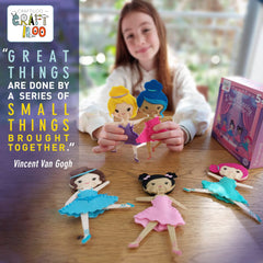 Craftiloo Ballerina Dancers Kit unboxed contents ready for crafts