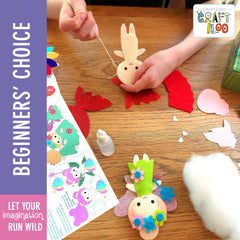 Craftiloo easy illustrated guide helps kids sew charming plush dolls.