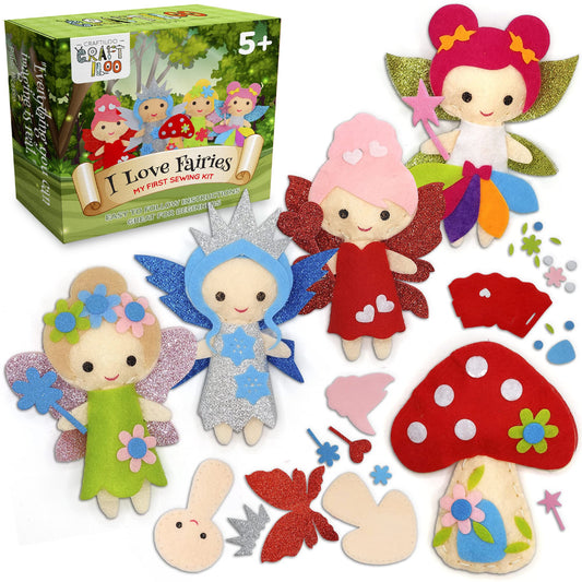 Craftiloo Fairy Sewing Kit shows colorful projects for beginner sewists and imaginative play.