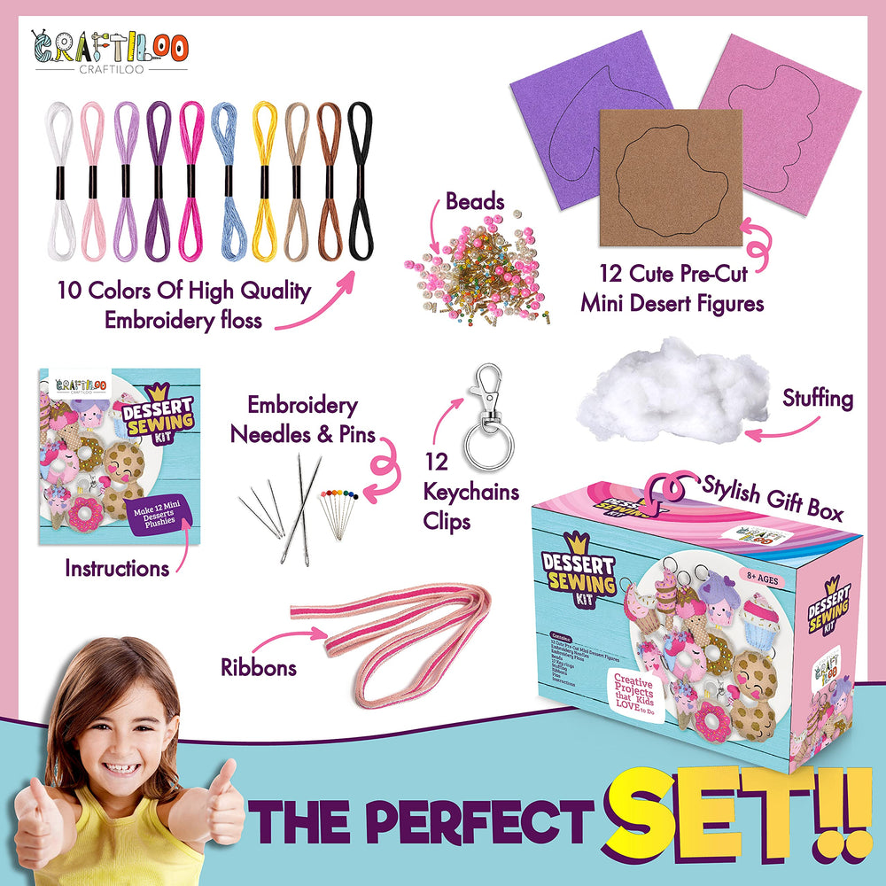 CRAFTILOO pre-cut patterns and felt sheets enable tidy, error-minimizing stitching for kids.