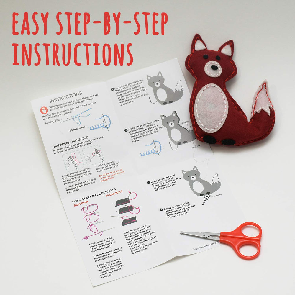 Five pre cut animal patterns ready for beginner embroidery