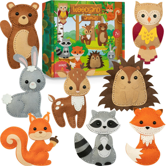 Craftorama Sewing Kit for Kids shows colorful animal crafts for creative, screen-free fun.