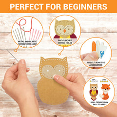 Craftorama Sewing Kit for Kids includes craft eyes and parts for expressive felt animals.