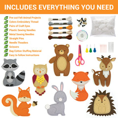 Craftorama Sewing Kit for Kids with pre-cut felt projects aids neat stitches for beginners.