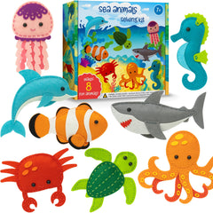 Craftorama sewing kit sea animals precut felt pieces for easy kids sewing projects.