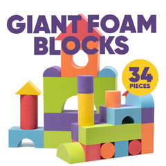 Crafty Happitoys giant foam blocks stacking set boosts motor skills and grip.