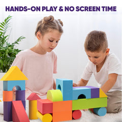Crafty Happitoys non-toxic blocks meet safety standards for preschool use.