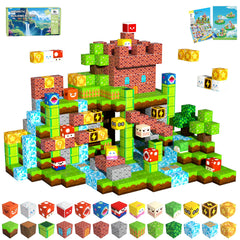CraftyNest 100pcs magnetic blocks for creative building and easy connectivity.