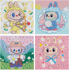 CraftyTime Diamond Art Kit for Kids: four canvases encourage cooperative creativity and focus.