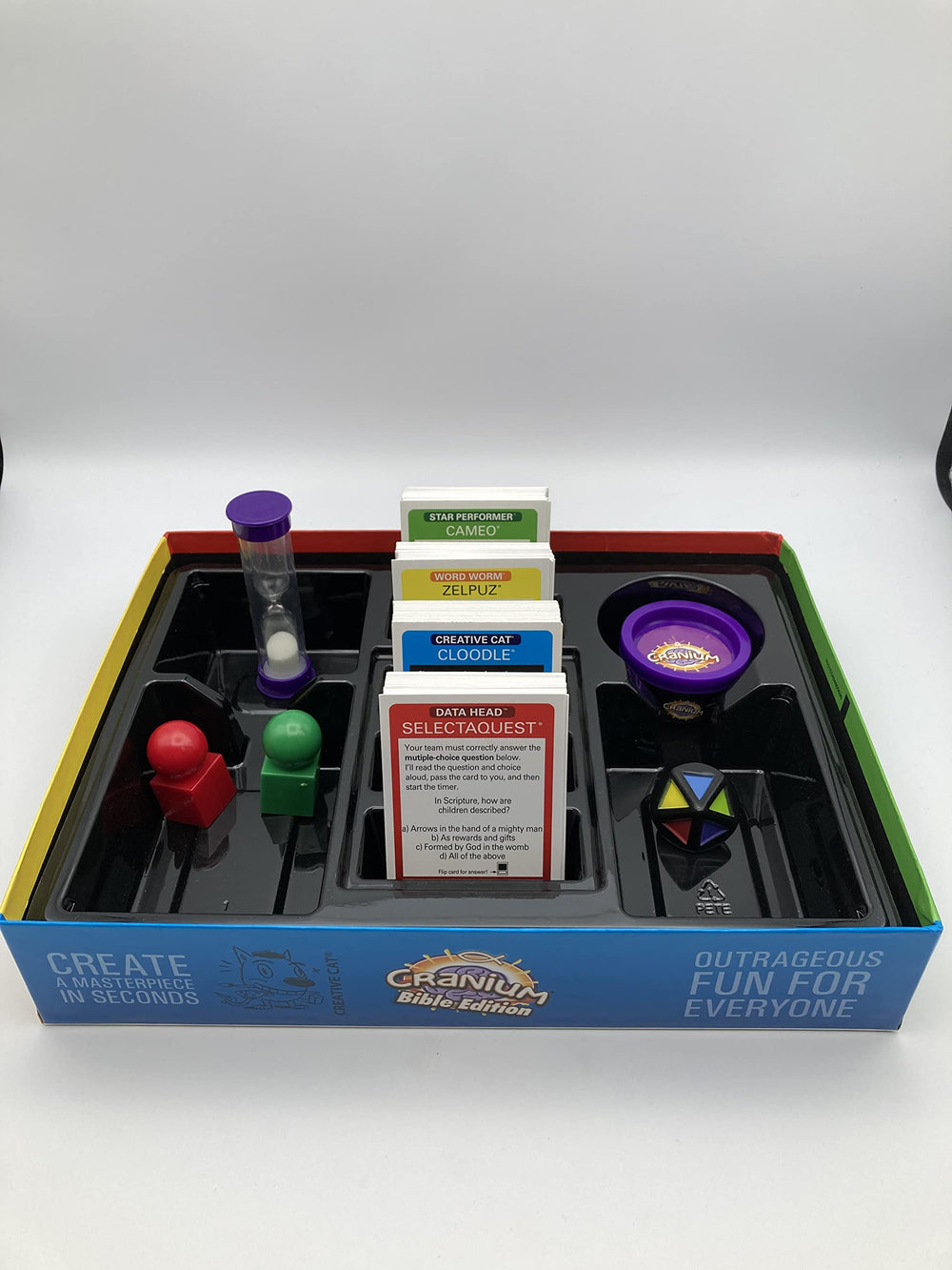 CRANIUM Bible Games Edition spelling backward challenge sparks brain work