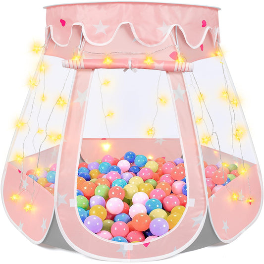 Crayline pop-up princess tent with star light for cozy play