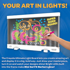 Six mini washable gel markers with bold color for the Crayola light board