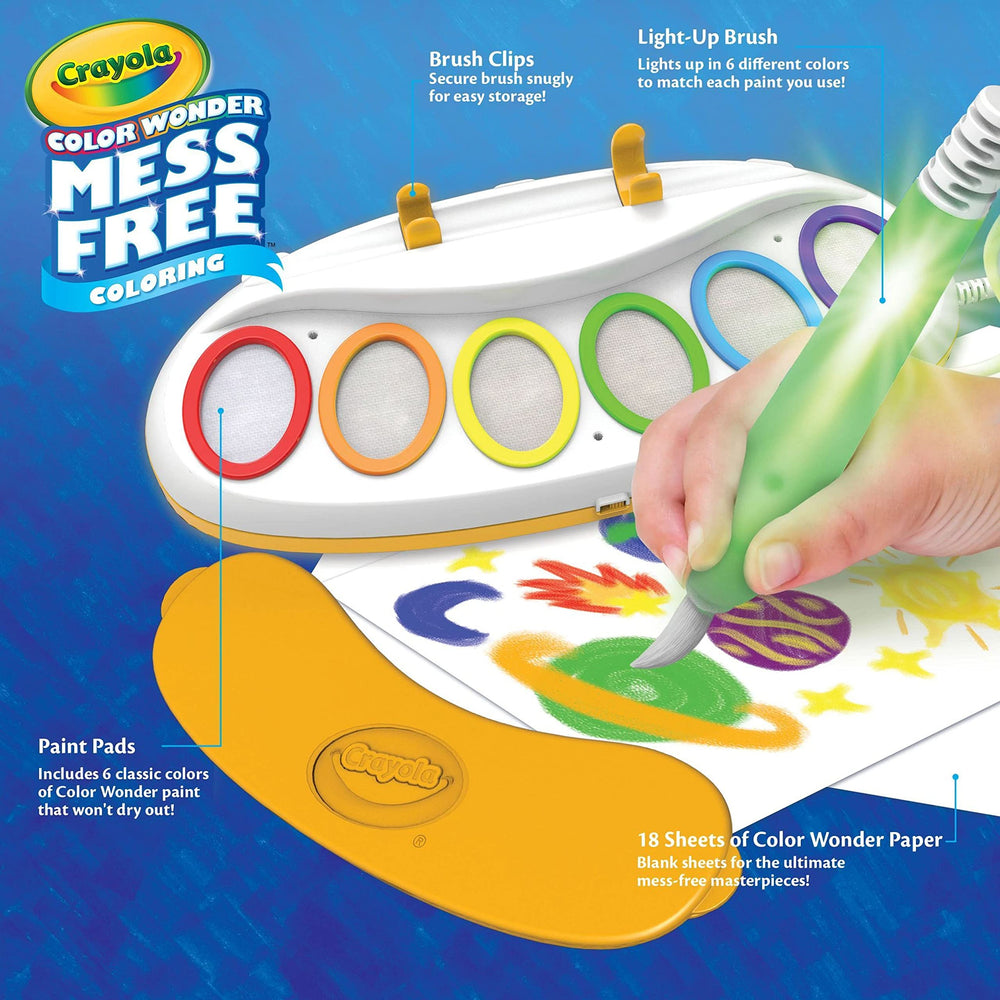Crayola Color Wonder Light Up Brush adds a magical glow to every stroke.