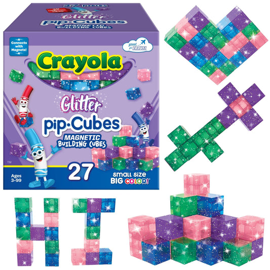 CreateOn Crayola Glitter Magnetic PIP Cubes assemble colorful blocks for imaginative play