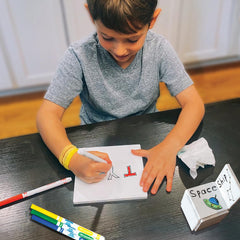 Crayola Doodle Tiles mix-and-match showcase for castle and rocket themes.