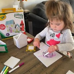 Vibrant colors and patterns enhance imaginative play with Crayola tiles.