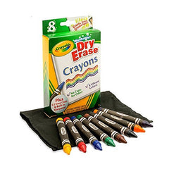 Crayola dry-erase crayons colors showcase on board, washable and easy to clean