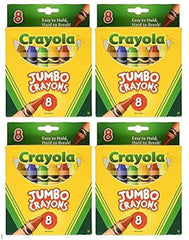 Crayola Jumbo Crayons front view in a 4-pack, highlighting easy-grip design for young artists.