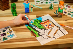 Crayola Minecraft POPs tape sheet — helps assemble 3D scenes securely.