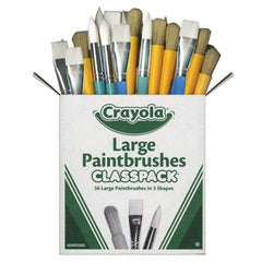 Crayola Paintbrush Classpack flat synthetic brushes for broad classroom strokes