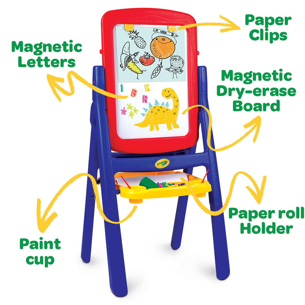 Crayola Qwikflip chalkboard side for quick chalk drawings during imaginative play