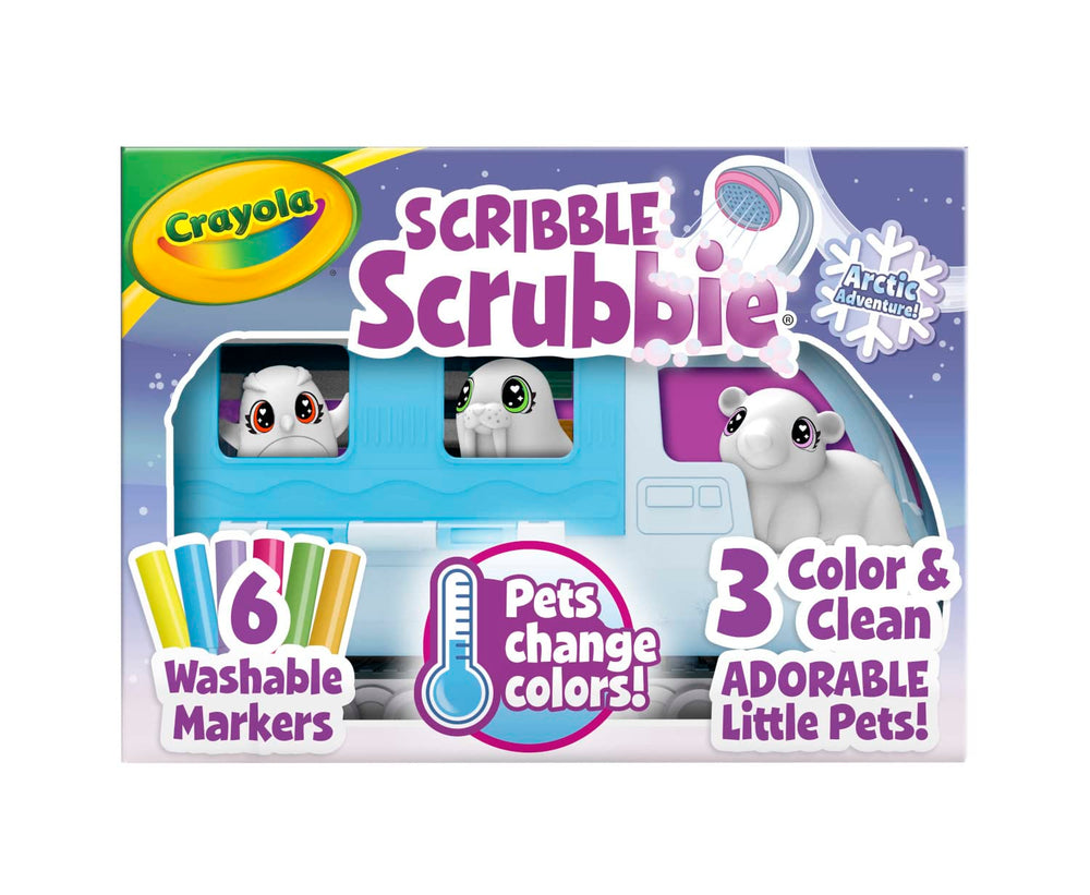 Crayola Scribble Scrubbie Pets Arctic Snow Explorer Truck for on-the-go creativity and storage.