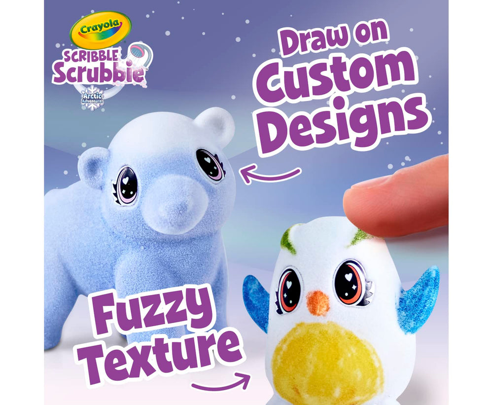 Crayola Scribble Scrubbie Pets brush for color detailing and cleanup.
