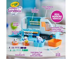 Crayola Scribble Scrubbie Pets storage vehicle keeps accessories organized.