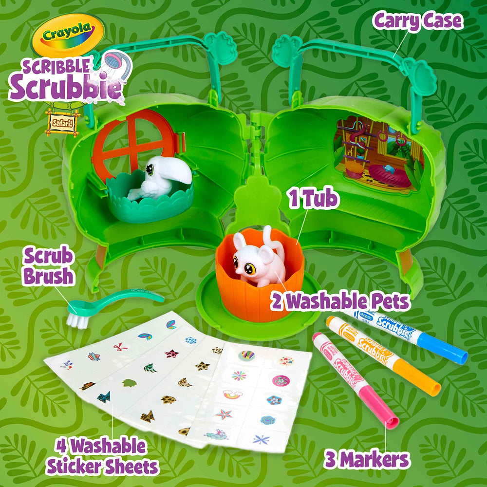 Crayola Scribble Scrubbie sticker sheets add vibrant detail to pets for decoration.